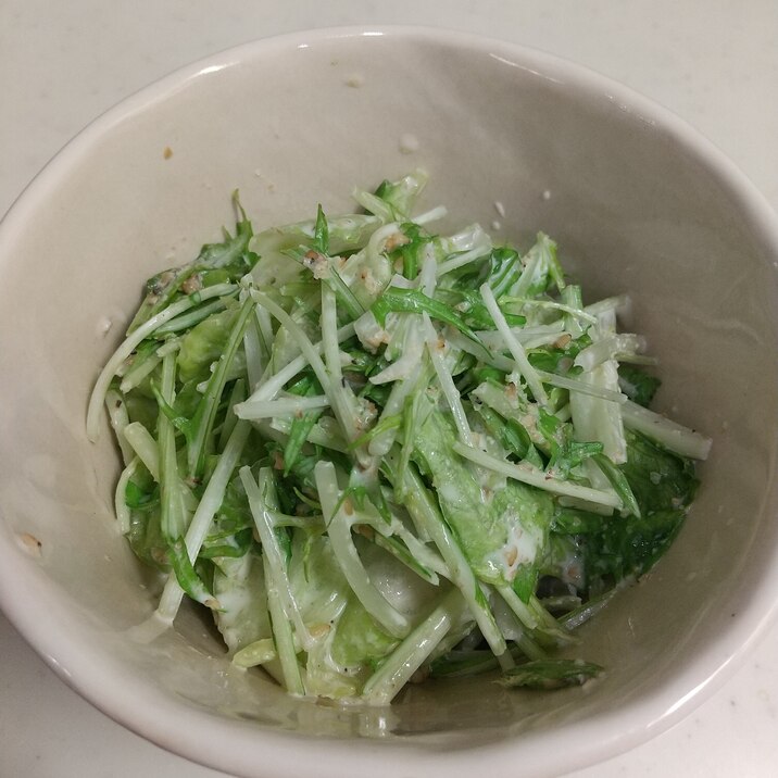 レタスと水菜のゴママヨ和え